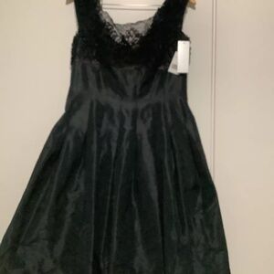 Rickie Freeman for Teri Jon, Black Cocktail Dress size 14, lace bodice